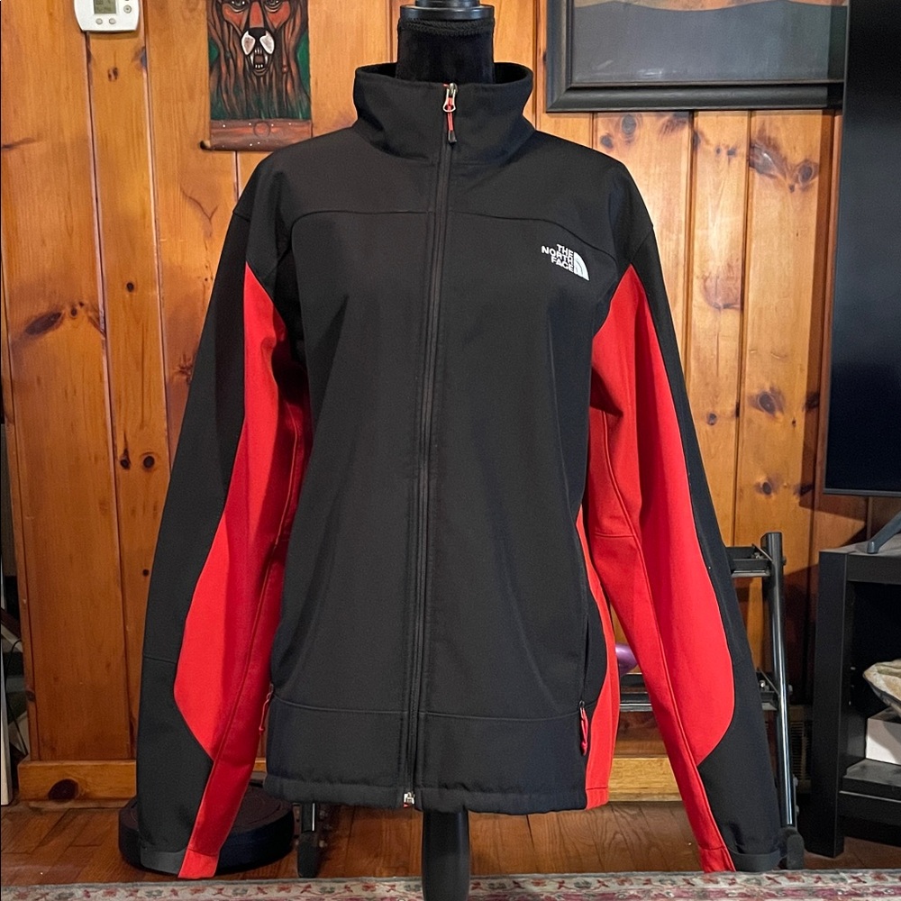 Mens The North Face Apex Black/Res AMUP Chromium Soft Shell Jacket